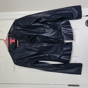 EUC Catherine Malandrino Navy Ruffle Jacket Size Small​​​